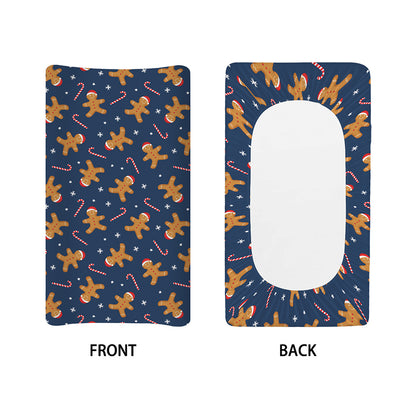 Xmas Gingerbread Man Pattern Print Changing Pad Cover