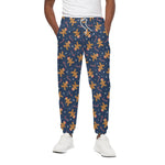 Xmas Gingerbread Man Pattern Print Cotton Pants