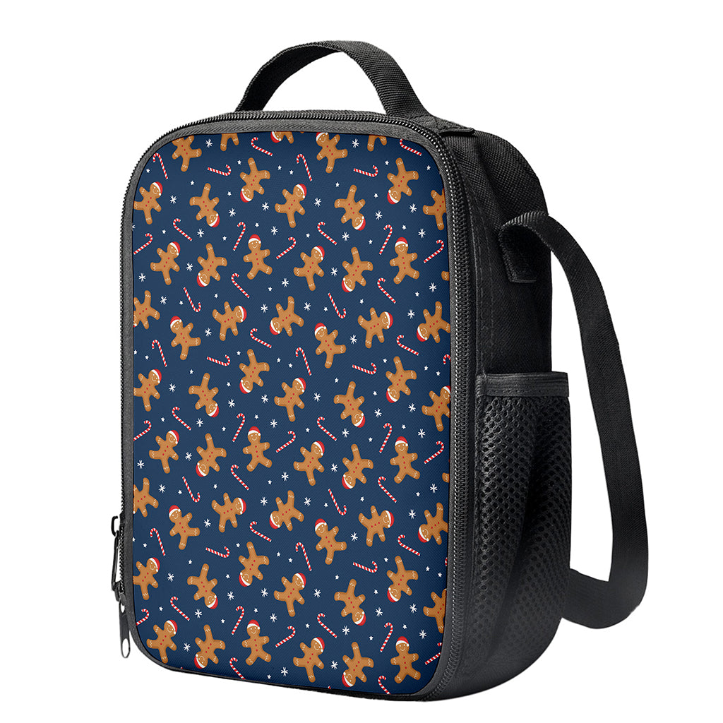 Xmas Gingerbread Man Pattern Print Crossbody Lunch Bag