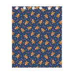 Xmas Gingerbread Man Pattern Print Curtain