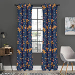 Xmas Gingerbread Man Pattern Print Curtain