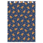 Xmas Gingerbread Man Pattern Print Curtain