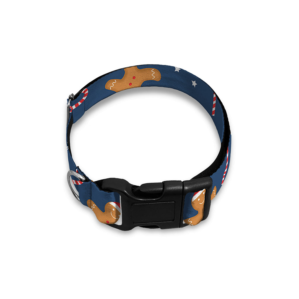 Xmas Gingerbread Man Pattern Print Dog Collar