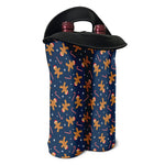 Xmas Gingerbread Man Pattern Print Double Neoprene Wine Tote