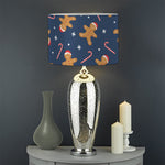 Xmas Gingerbread Man Pattern Print Drum Lamp Shade