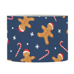 Xmas Gingerbread Man Pattern Print Drum Lamp Shade