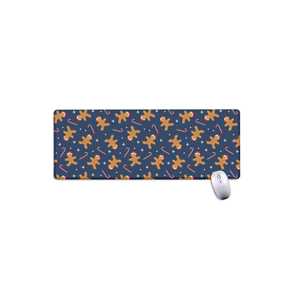 Xmas Gingerbread Man Pattern Print Extended Mouse Pad