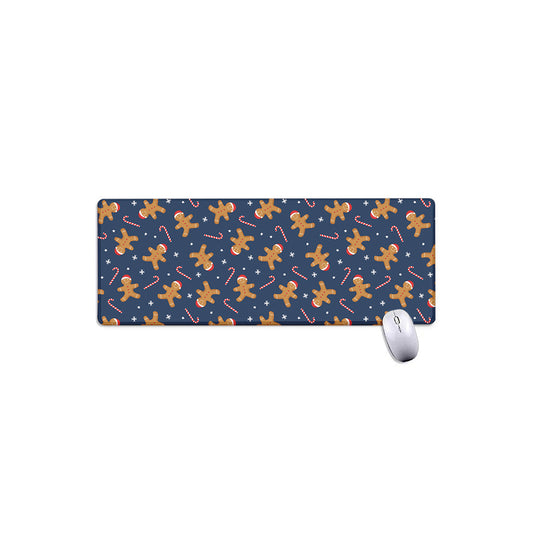 Xmas Gingerbread Man Pattern Print Extended Mouse Pad