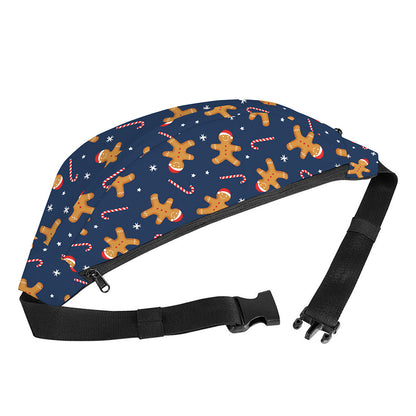Xmas Gingerbread Man Pattern Print Fanny Pack