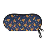 Xmas Gingerbread Man Pattern Print Glasses Case