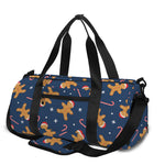 Xmas Gingerbread Man Pattern Print Gym Bag
