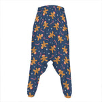 Xmas Gingerbread Man Pattern Print Hammer Pants