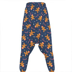 Xmas Gingerbread Man Pattern Print Hammer Pants