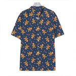 Xmas Gingerbread Man Pattern Print Hawaiian Shirt