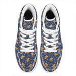 Xmas Gingerbread Man Pattern Print High Top Leather Sneakers
