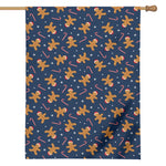 Xmas Gingerbread Man Pattern Print House Flag