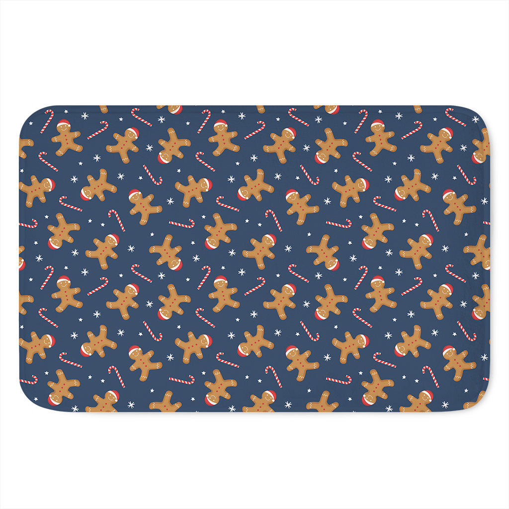 Xmas Gingerbread Man Pattern Print Indoor Door Mat