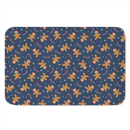 Xmas Gingerbread Man Pattern Print Indoor Door Mat