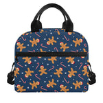 Xmas Gingerbread Man Pattern Print Insulated Lunch Bag