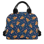 Xmas Gingerbread Man Pattern Print Insulated Lunch Bag