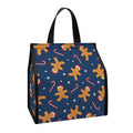 Xmas Gingerbread Man Pattern Print Insulated Lunch Tote