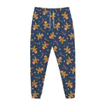 Xmas Gingerbread Man Pattern Print Jogger Pants