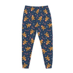 Xmas Gingerbread Man Pattern Print Jogger Pants