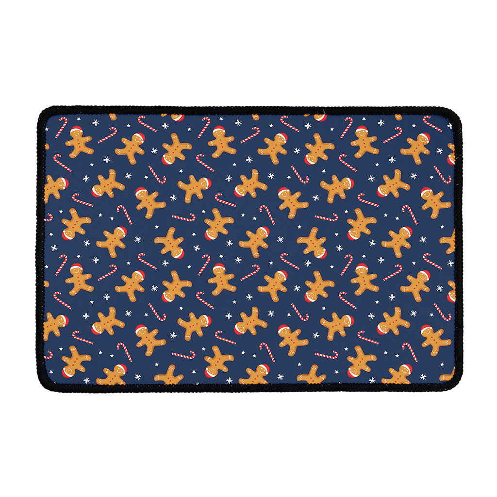 Xmas Gingerbread Man Pattern Print Kitchen Mat