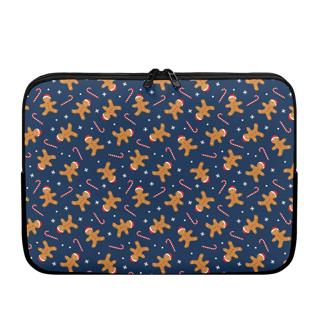 Xmas Gingerbread Man Pattern Print Laptop Sleeve