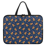 Xmas Gingerbread Man Pattern Print Laptop Sleeve With Handle