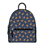 Xmas Gingerbread Man Pattern Print Leather Backpack