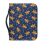 Xmas Gingerbread Man Pattern Print Leather Bible Cover