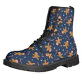 Xmas Gingerbread Man Pattern Print Lace-Up Boots