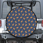 Xmas Gingerbread Man Pattern Print Leather Spare Tire Cover