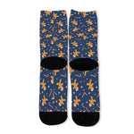 Xmas Gingerbread Man Pattern Print Long Socks