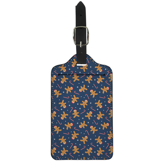 Xmas Gingerbread Man Pattern Print Luggage Tag