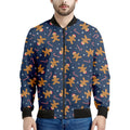 Xmas Gingerbread Man Pattern Print Men's Bomber Jacket