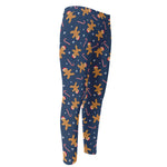 Xmas Gingerbread Man Pattern Print Men's Compression Pants