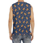 Xmas Gingerbread Man Pattern Print Men's Fitness Tank Top