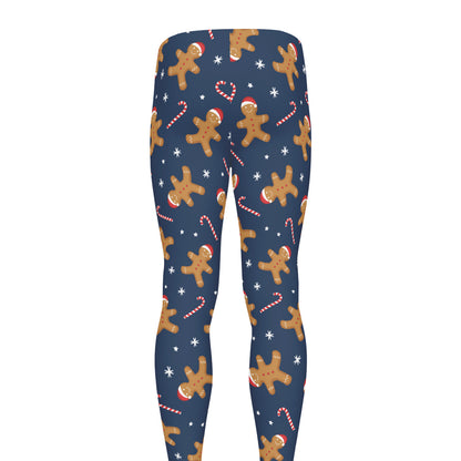 Xmas Gingerbread Man Pattern Print Men's leggings