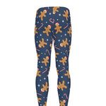 Xmas Gingerbread Man Pattern Print Men's leggings