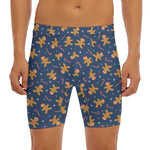 Xmas Gingerbread Man Pattern Print Men's Long Boxer Briefs