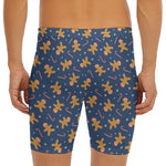 Xmas Gingerbread Man Pattern Print Men's Long Boxer Briefs
