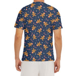 Xmas Gingerbread Man Pattern Print Men's Short Sleeve Rash Guard