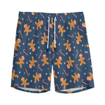 Xmas Gingerbread Man Pattern Print Men's Sports Shorts