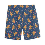 Xmas Gingerbread Man Pattern Print Men's Sports Shorts