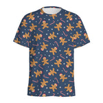 Xmas Gingerbread Man Pattern Print Men's Sports T-Shirt