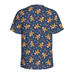 Xmas Gingerbread Man Pattern Print Men's Sports T-Shirt
