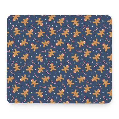 Xmas Gingerbread Man Pattern Print Mouse Pad