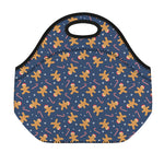 Xmas Gingerbread Man Pattern Print Neoprene Lunch Bag